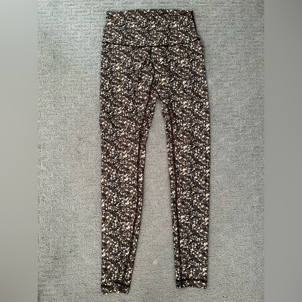 Amazing Lululemon gold sequin shine tights (roll down)